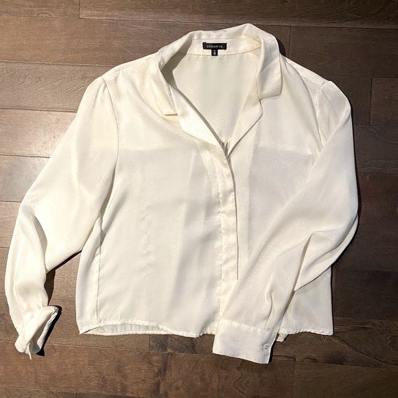 SOLD— Dynamite White Satin Blouse - Picture 1 of 4